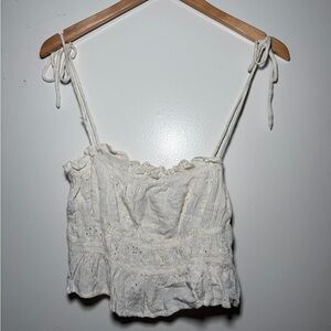 American Eagle White Eyelet Women's Top